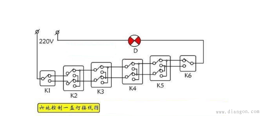 一开多控怎么接线图解