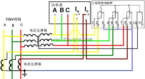 显示全部楼层|阅读模式   高压电度表接线图 电表