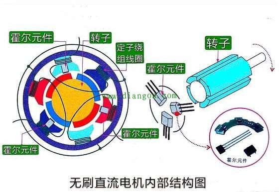 其转子是由永久磁钢制成的,线圈绕组绕制在定子上;无刷直流电机外形