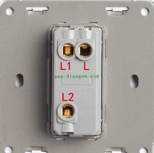 电灯双控开关上有l,l1和l2,怎么接电线?