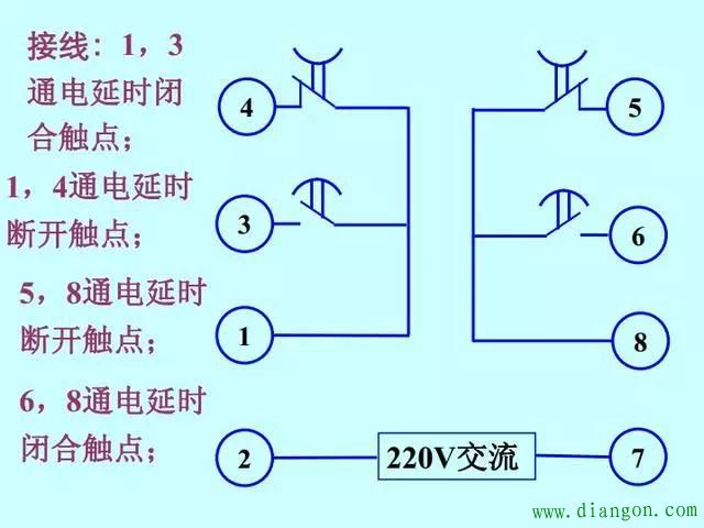 通电延时型时间继电器各个引脚的含义