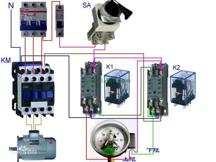 电接点压力表实物接线图 - 电工基础知识_电工学习网