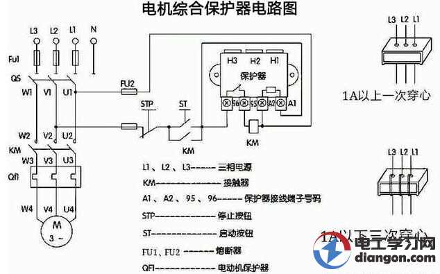 电机综合保护器电路图