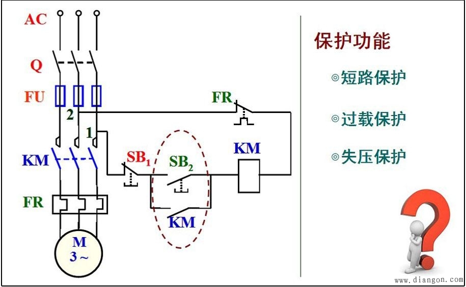 带保护的继电器控制电路图