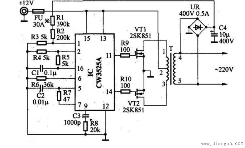 双变压器逆变器电路图图片