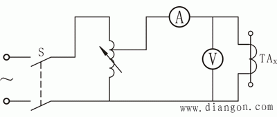 电流互感器伏安特性试验接线图
