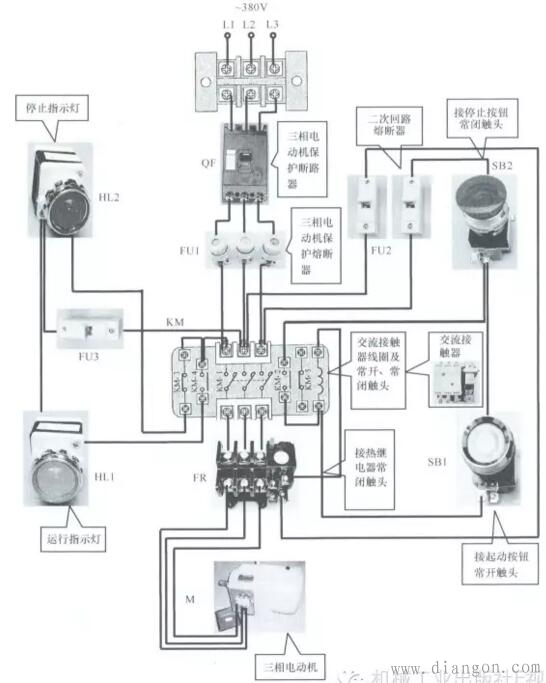 查看内容工作原理是当起动电动机时,合上电源开关qf,按下起动按钮sb1